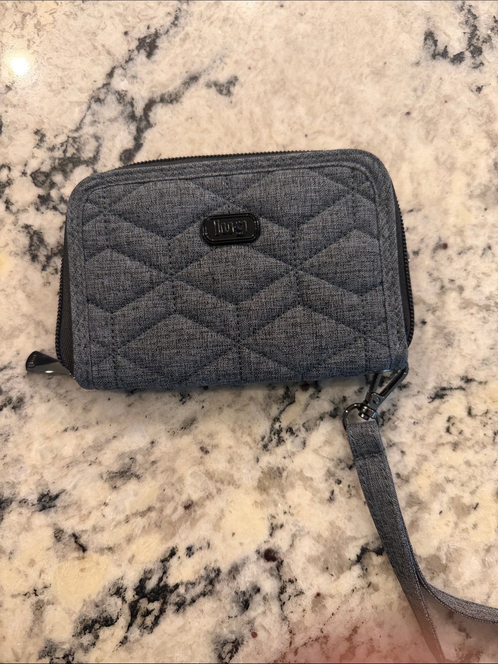 Lug Quilted Slate Gray Wristlet